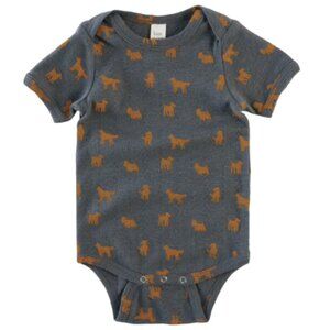 Kate Quinn Dogs Print Short Sleeve Onesie - 12-18 months